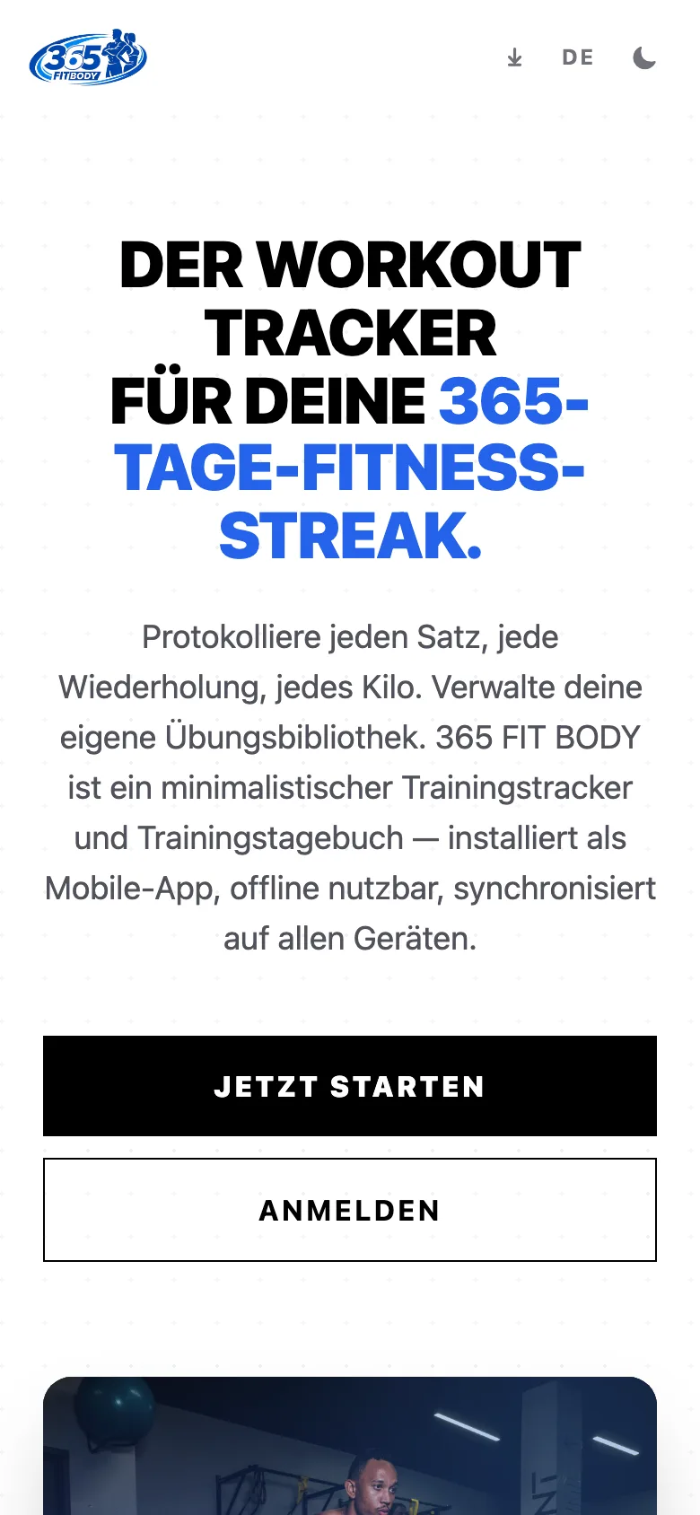 Startseite auf dem Smartphone
